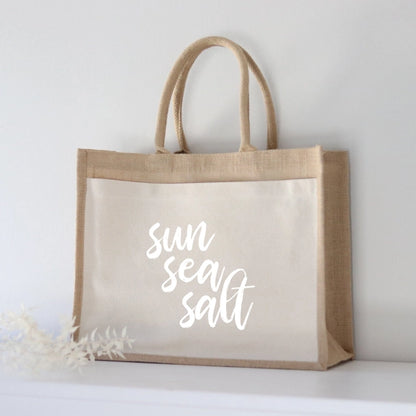 Jutetasche "Sun, Sea, Salt" L
