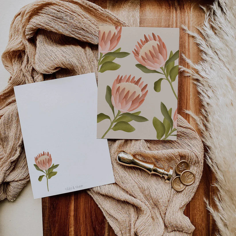 Postkarte Blume - Protea